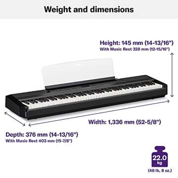 Yamaha P515 88-Key Weighted Action Digital Piano, Black