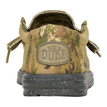 Hey Dude Wally US Army Army Green/Camo Size 10, Men’s Shoes, Men's Slip-on Loafers, Comfortable & Light-Weight