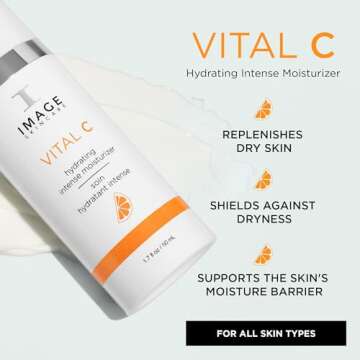 IMAGE Skincare, VITAL C Hydrating Intense Moisturizer, Lightweight Face Lotion with Hyaluronic Acid and Shea Butter, for Dry Skin, 1.7 fl oz.