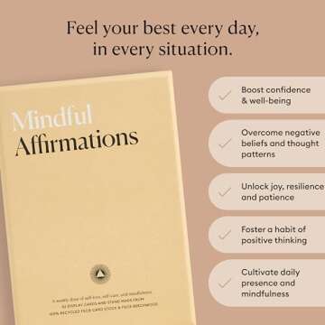 Intelligent Change Mindful Affirmations, 52 Positive Affirmation Cards for Women with Display Stand, Daily Affirmations for Inspiration, Mindfulness & Self Care, Unique Gifts for Women and Men