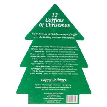 Christmas Coffee Gift 12 Single Serve Keurig Compatible K CUPS Coffee Pods Advent Calendar For Adults Assortment- Holiday Coffee Gift Box Set - Best Xmas Present Idea/Stocking Stuffer