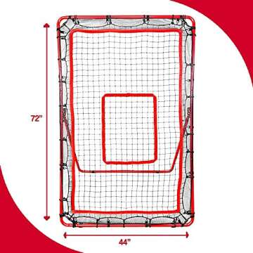 Easy Set Up Pitch Back Net with Adjustable Angles for Pop Fly, Line Drives, and Grounders Baseball/Softball - Amplify Fielding Skills with Spacious Net and Strong Bounce Back for an Enhanced Game Feel