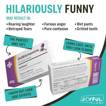 Joke Prank Pill Box with Jelly Beans Candy - Unique Funny Female Gag Gift Ideas for Women, 30th, 40th, 50th, 60th Birthday Gifts for Her, Sister, Mom, Wife, Girlfriend, Grandma, Coworker