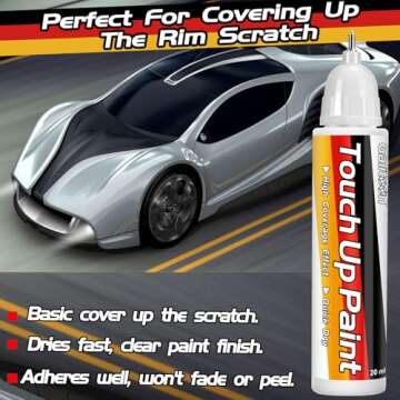 Touch Up Paint for Cars, Car Paint Scratch Repair, Two-In-One Car Touch Up Paint Fill Paint Pen, Quick & Easy Solution to Repair Minor Automotive Scratches 0.8 fl oz (Silver)