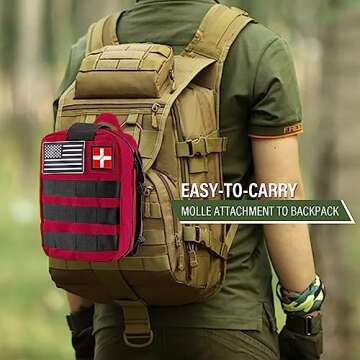 Survival First Aid Kit, Molle Medical Pouch 282PCS Outdoor Emergency Survival Gear and Equipment for Hiking Camping Hunting Car Boat Home Travel and Adventures, for Him Men