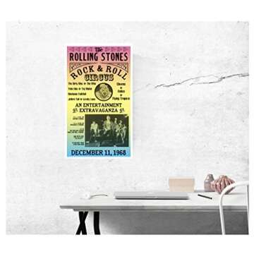 Per Diem Printing Rolling Stones Rock and Roll Circus – Featuring The Who – Yoko Ono – Jethro Tull 13"x22" Vintage Style Show Print Poster – Concert Bill – Home Nostalgia Decor