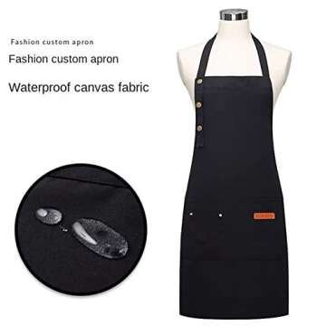 Orocensn Kitchen Aprons Cotton Canvas with Two Pockets Adjustable Straps Cooking Aprons for Men and Women(Blue)