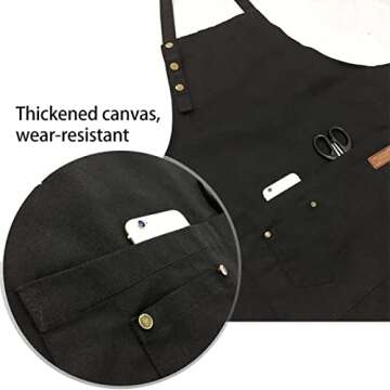 Orocensn Kitchen Aprons Cotton Canvas with Two Pockets Adjustable Straps Cooking Aprons for Men and Women(Blue)