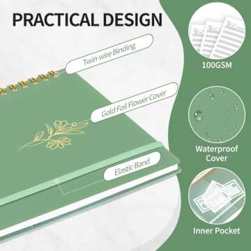 Accounting Ledger Book for Small Business Bookkeeping & Personal Use, Expense Tracker Notebook for Family Budget, Bookkeeping Record Book, Income and Expense Log Book - 8.4" x 6.1" (Green)