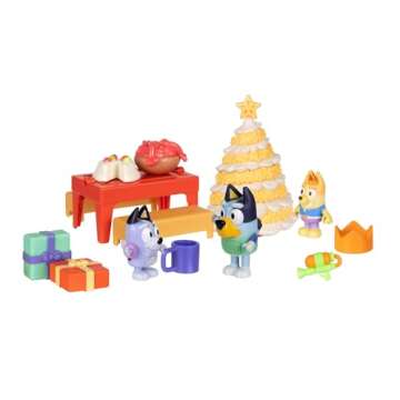 Bluey's Christmas Swim Advent Calendar, This Very Festive Bluey Surprise Pack Has 24 Surprises Behind 24 Different Windows, Includes 3 Christmas Swim Figures, 18 Accessories And 3 Stickers To Reveal