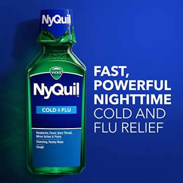 Vick NyQuil Cough Cold and Flu Nighttime Relief, Original Liquid, 2x12 Fl Oz