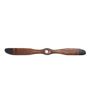 Deco 79 Traditional Wooden Airplane Propeller Decor, 5" H x 48" L, Polished Brown Finish, Model:92671