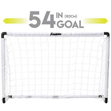 Franklin Sports Kids Soccer Goal Set - Portable Backyard Youth Soccer Goals - 2 Mini Soccer Goals with Ground Stakes - 54" x 36",Black