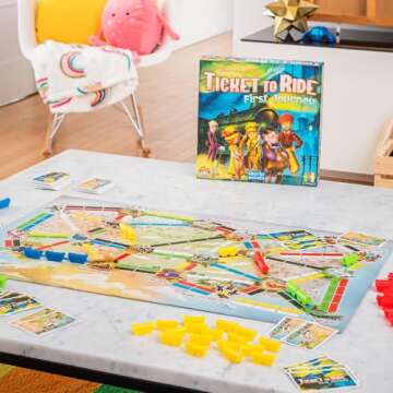 Ticket to Ride First Journey Board Game - Fun and Easy for Young Explorers! Train Strategy Game, Family Game for Kids & Adults, Ages 6+, 2-4 Players, 15-30 Min Playtime, Made by Days of Wonder