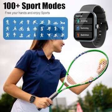 Smart Watch, 1.96" Fitness Tracker Running Watch