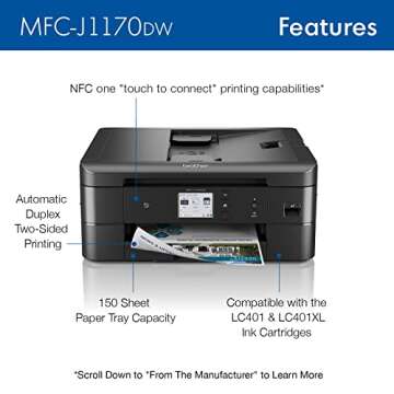 Brother MFC-J1170DW Wireless Color Inkjet Printer