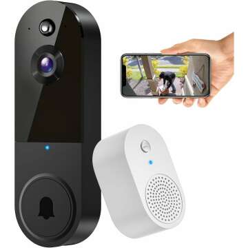 High-Definition Wireless Video Doorbell with Night Vision & AI Detection