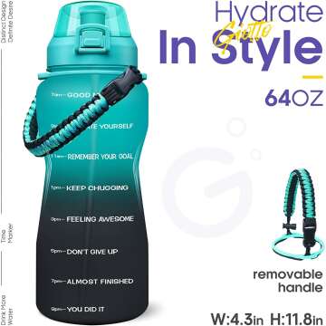 Giotto Large Half Gallon Water Bottle with Time Marker