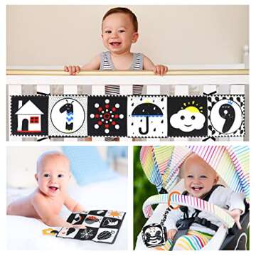 KUANGO Black and White Baby Toys Set for Newborns