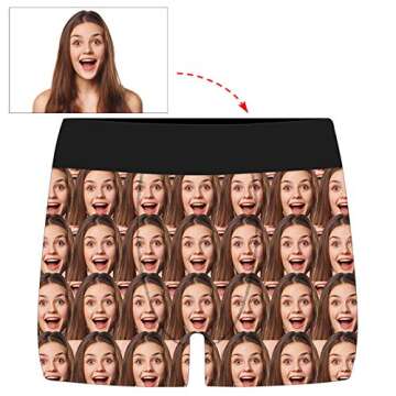 Amlion Personalized Funny Boxers Briefs for Men, Custom Underwear with Multi Face Photo