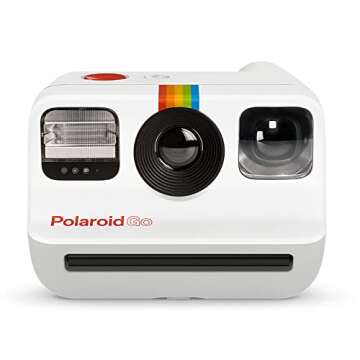 Polaroid GO Instant Mini Camera White + Polaroid GO Color Film – Double Pack + Album + Strap