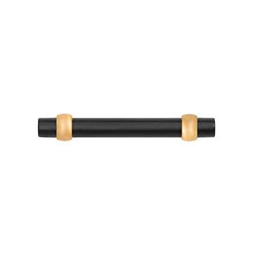 Belwith-Keeler B077522-MBBGB Ostia Collection Pull 3 Inch Center to Center Matte Black and Brushed Golden Brass Finish