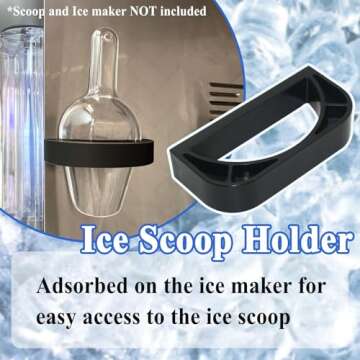 2Pcs Magnetic Ice Maker Scoop Holder Replacement, for Opal 1.0&2.0 Ice Maker, Black