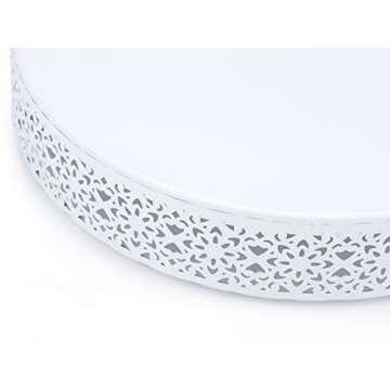 VILAVITA 3-Piece Cake Stand Set Round Metal Cake Stands Dessert Display Cupcake Stands, White