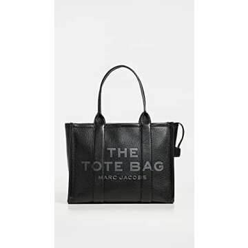 Marc Jacobs Women's The Leather Large Tote Bag, Black, One Size