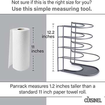 Cuisinel Pots and Pans Organizer Rack for Cast Iron Skillets, Griddles - Heavy Duty, Holds Up to 50 LBS- Horizontal/Vertical Use - Durable Steel Construction - Grey 12.2"-Inch - No Assembly Required