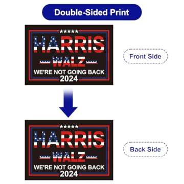 Harris Walz 2024 Double-Sided Yard Sign with H-Stake