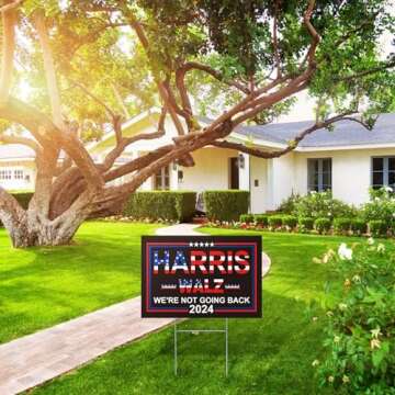 Harris Walz 2024 Double-Sided Yard Sign with H-Stake