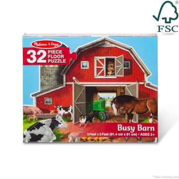 Melissa & Doug Jumbo Barn Puzzle - Fun 32 Pieces!