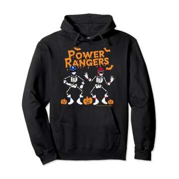 Power Rangers Halloween Blue & Red Skeletons Pullover Hoodie