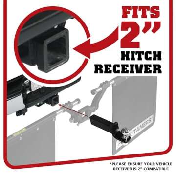 Rock Tamers 00108 - 2" Official Mudflap System - 2" Hitch Receiver, Check Measurements - Removeable and Adjustable Mud Flaps for Trucks - 1 System