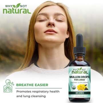 USDA Organic Mullein Drops for Lungs - Mullein Leaf Extract Tincture Supplement