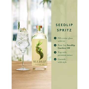 Seedlip Garden 108 - Non-alcoholic Spirit | Calorie Free, Sugar Free | Non-alcoholic Cocktails | 23.7fl oz (700ml)