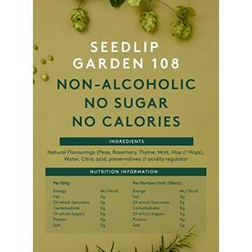 Seedlip Garden 108 - Non-alcoholic Spirit | Calorie Free, Sugar Free | Non-alcoholic Cocktails | 23.7fl oz (700ml)