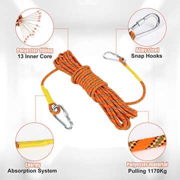 TWSOUL Tree Climbing Spikes Kit, with Adjustable Climbing Belt and Upgrade Rope, 304 Stainless Steel Tree Climbing Gear Tool for Climbing, Picking Fruit, Indoor and Outdoor Sports