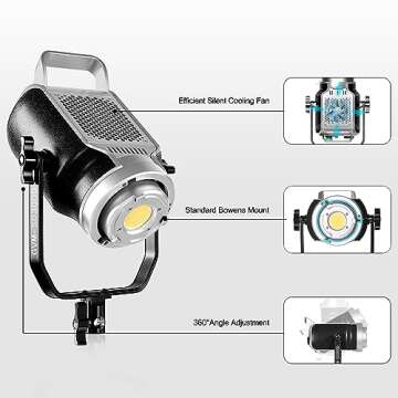 GVM 300W COB LED Video Light Kit with 26'' Lantern Softbox, Photography Lighting in 2700~7500K 12000Lux@1m CRI97+, APP Control 8 Scene Lights, Studio Lights for Photography Film Video Recording