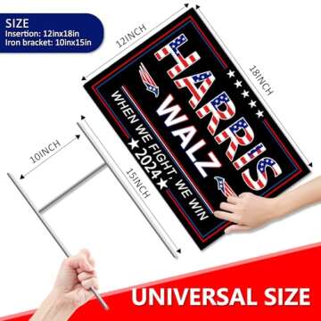 Harris Waltz 2024 Double-Sided Yard Sign with H-Stake