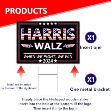 Harris Waltz 2024 Yard Sign 18x12 In Double-Sided