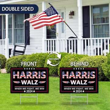 Harris Waltz 2024 Yard Sign 18x12 In Double-Sided