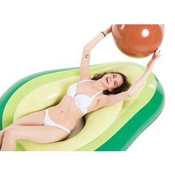 Jasonwell Inflatable Avocado Pool Float Floatie with Ball Water Fun Large Blow Up Summer Beach Swimming Floaty Party Toys Lounge Raft for Kids Adults (XL)