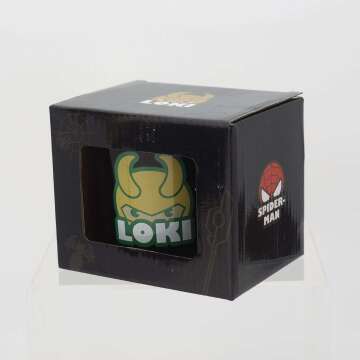 Sun Art MARVEL SAN3114-1 KAWAII Icon Mug, Loki, 9.1 fl oz (270 ml)