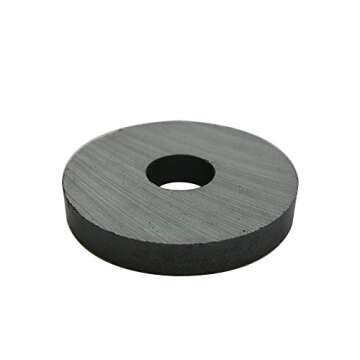 Creative Hobbies 29 Piece Strong 1.25 Inch Donut Round Ceramic Ferrite Ring Magnets, with 3/8" Center Hole x 3/16" Thickness - Ideal for Use on Refrigerator, Whiteboard, Arts Science Project, Crafts