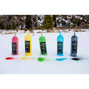 Chameleon Colors Snow Painting Kit - 10 Pack - 5 Vibrant Colors - 5 Squirt Bottles - Art Craft Kit for Snow Decorations - Color Powder Snow Paint - Non-Toxic & Biodegradable