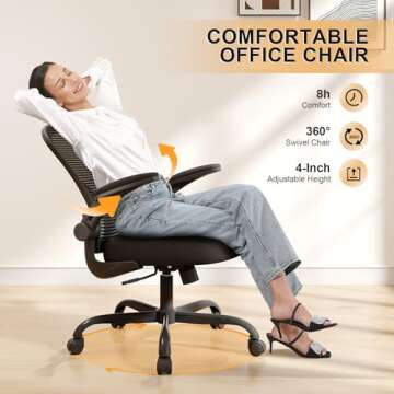 Ergonomic Desk Chair with High Back and Armrests