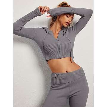 LILLUSORY 2 Two Piece Sets Women 2025 Fall Fashion Casual Trendy Sexy Y6K Clothes Sweatsuit Sweat Suit Matching Loungewear Lounge Pants Hoodies Sweater Outfits Clothing