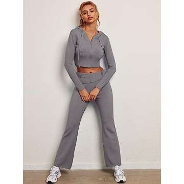 LILLUSORY 2 Two Piece Sets Women 2025 Fall Fashion Casual Trendy Sexy Y6K Clothes Sweatsuit Sweat Suit Matching Loungewear Lounge Pants Hoodies Sweater Outfits Clothing